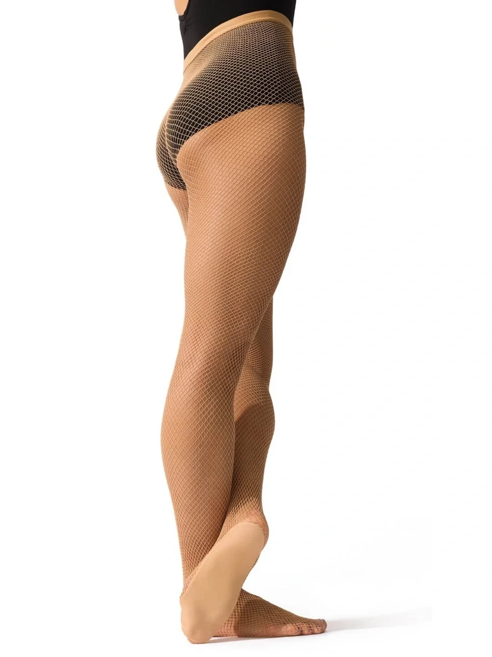 Capezio Professional Fishnet Seamless Tights in Caramel XL